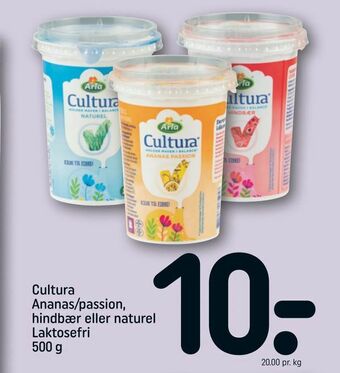 REMA 1000 Cultura Ananas/passion, hindbær eller naturel Laktosefri tilbud