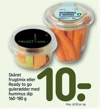 REMA 1000 Skåret frugtmix eller Ready to go gulerødder med hummus dip tilbud