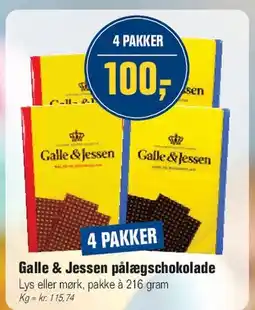Otto Duborg Galle & Jessen pålægschokolade (4 pakker) tilbud