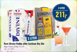 Otto Duborg Pure Divine Vodka eller Lordson Dry Gin (3 liter) tilbud