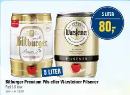 Otto Duborg Bitburger Premium Pils / Warsteiner Pilsener tilbud