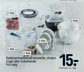 REMA 1000 Opbevaringsbokse, røreskåle, shaker, tragt eller målekande tilbud