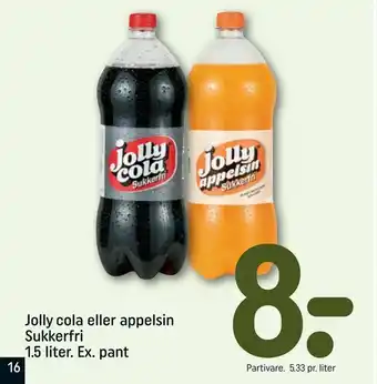 Jolly cola eller appelsin Sukkerfri