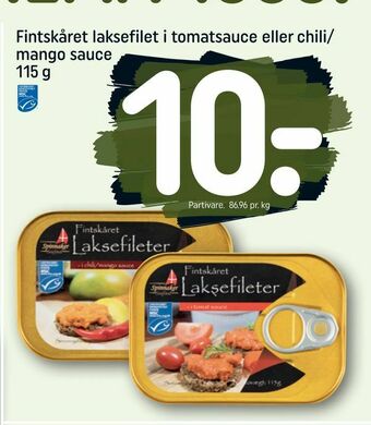 REMA 1000 Fintskåret laksefilet i tomatsauce eller chili/ mango sauce tilbud