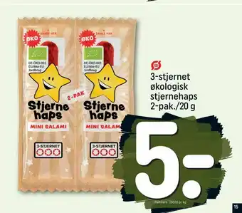 REMA 1000 3-stjernet økologisk stjernehaps 2-pak./20 g tilbud