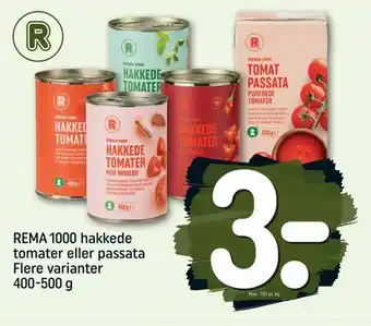 REMA 1000 REMA 1000 hakkede tomater eller passata tilbud