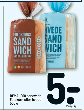 REMA 1000 REMA 1000 sandwich Fuldkorn eller hvede tilbud