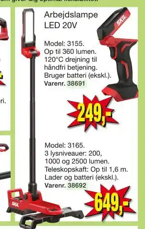 Harald Nyborg Arbejdslampe LED 20V tilbud