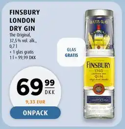 Scandinavian Park FINSBURY LONDON DRY GIN The Original tilbud