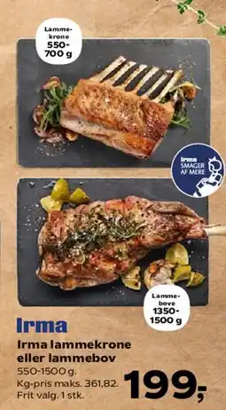SuperBrugsen Irma lammekrone eller lammekølle tilbud