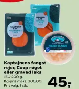 SuperBrugsen Kaptajnens fangst rejer / Coop røget eller gravlax tilbud