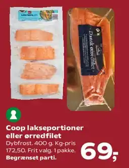SuperBrugsen Coop laksestykker eller ørredfilet tilbud