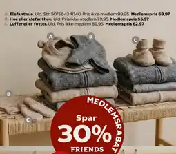 Kvickly Elefanthue / hue / luffer (uld) tilbud