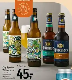 Føtex City Sip eller Willemoes øl (3 flasker) tilbud