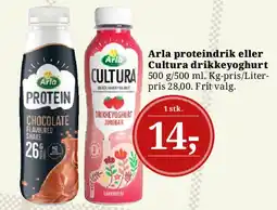 Dagli'Brugsen Arla proteindrik eller Cultura drikkeyoghurt tilbud