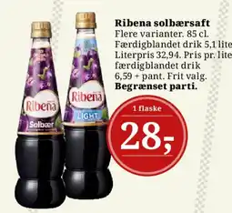 Dagli'Brugsen Ribena solbærsaft tilbud
