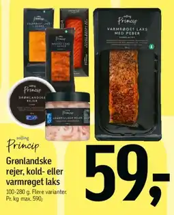 Føtex Grønlandske rejer, kold- eller varmrøget laks tilbud