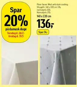 Føtex Damask duge tilbud