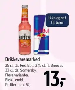 Føtex Drikkevaremarked (Breezer, Red Bull, Somersby) tilbud
