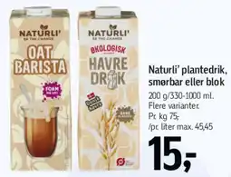 Føtex Naturli' plantedrik / Oat Barista tilbud