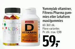 Føtex Yummylab / Fitness Pharma / Lekafarm vitaminer/gummies tilbud