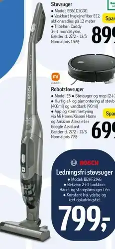 Føtex Ledningsfri støvsuger (stav) tilbud