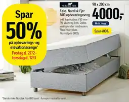Føtex F.eks. Nordisk Fjer opbevarings- og elevationsseng tilbud