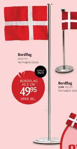 Kop & Kande Bordflag 40,5 cm tilbud
