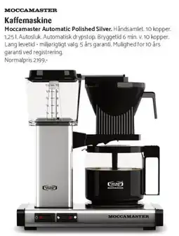 Kop & Kande Moccamaster kaffemaskine (polished/silver model) tilbud