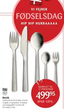 Kop & Kande Bestik - komplet til 12 personer tilbud
