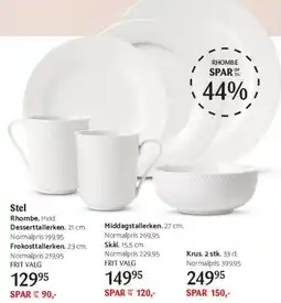 Kop & Kande Stel Rhombe (hvid) tilbud