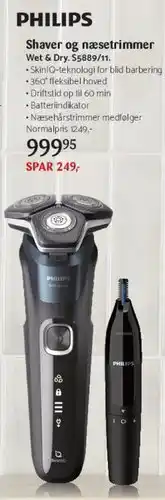 Kop & Kande Shaver og næsetrimmer Wet & Dry S5898/11 tilbud