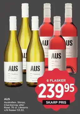 MENY AUS - 6 flasker (Australsk Shiraz, Chardonnay eller Rosé) tilbud