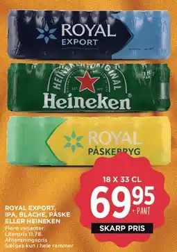 MENY Royal Export / Heineken / Royal Påskebryg (18 x 33 cl) tilbud