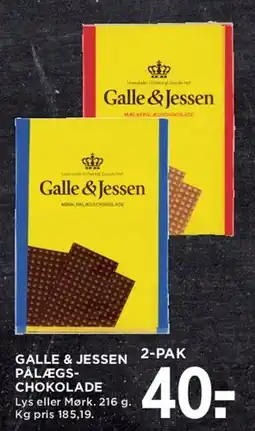 MENY Galle & Jessen pålægschokolade (2-pak) tilbud