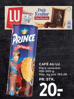 MENY Café au LU / Prince (kiks) tilbud