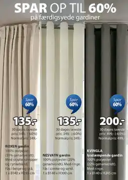 JYSK Gardiner tilbud