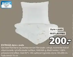 JYSK Kvittegga dyne + pude (sæt) tilbud