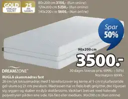 JYSK DREAMZONE RUGLA skummadras tilbud