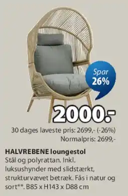 JYSK Rund hængestol / loungestol tilbud