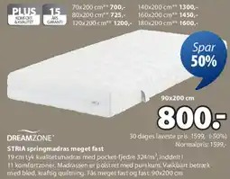 JYSK DREAMZONE STRIA springmadras meget fast tilbud