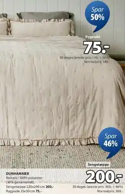 JYSK DUNHAMMER sengetæppe tilbud