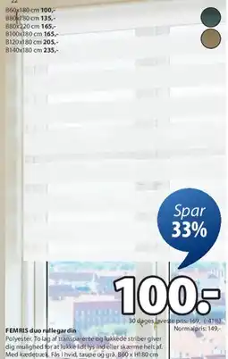 JYSK FEMRIS duo rullgardin tilbud
