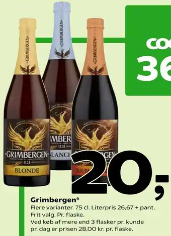 Coop 365 Grimbergen 75 CL tilbud
