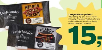 Coop 365 Langelænder Pølser 330-350 g tilbud