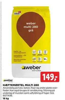 jem & fix HÆFTEMØRTEL MULTI 280 tilbud