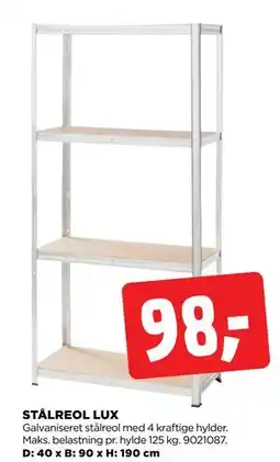 jem & fix STÅLREOL LUX tilbud