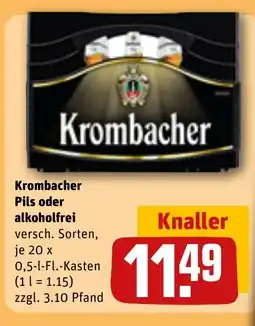 REWE DE KROMBACHER Pils oder alkoholfrei tilbud