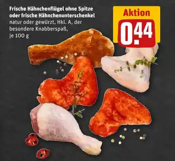 REWE DE Frische hähnchenflügel ohne spitze oder frische hähnchenunterschenkel tilbud