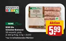 REWE DE Rewe bio schweine-bratwurst tilbud